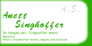 anett singhoffer business card
